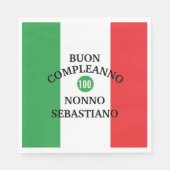 Flag of Italy Buon Compleanno or Anniversario  Serviette (Vorderseite)