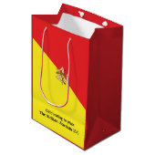 Flag of Italy Sicily with Custom Wording Mittlere Geschenktüte (Vorderseite Schrägansicht)