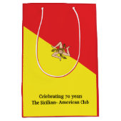 Flag of Italy Sicily with Custom Wording Mittlere Geschenktüte (Vorderseite)