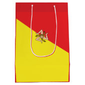 Flag of Italy Sicily with Custom Wording Mittlere Geschenktüte (Rückseite)