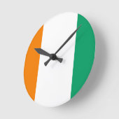 Flag of Ivory Coast - Drapeau de la Côte d'Ivoire Runde Wanduhr (Winkel)