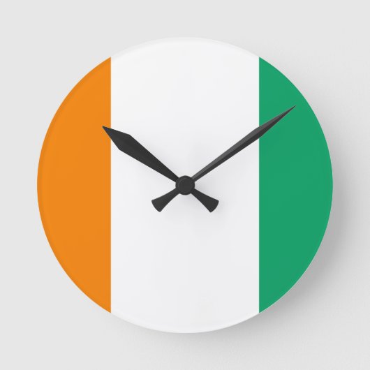 Flag of Ivory Coast - Drapeau de la Côte d'Ivoire Runde Wanduhr (Vorderseite)