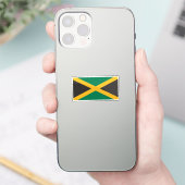 Flag of Jamaica Custom-Cut Vinyl Sticker (Telefon)