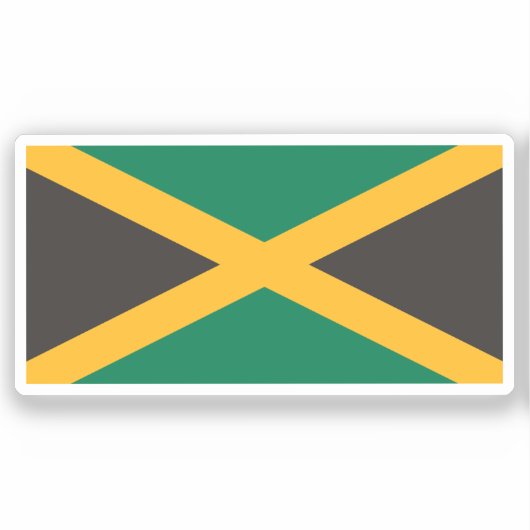 Flag of Jamaica Custom-Cut Vinyl Sticker (Vorderseite)