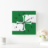 Flag of Kirkcudbrightshire Square Wall Clock Quadratische Wanduhr (Zuhause)