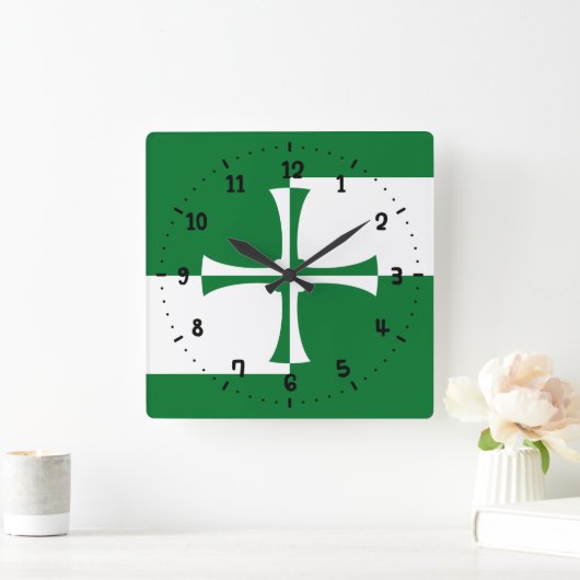 Flag of Kirkcudbrightshire Square Wall Clock Quadratische Wanduhr (Zuhause)