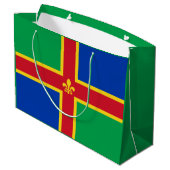 Flag of Lincolnshire Large Gift Bag Große Geschenktüte (Rückseite Schrägansicht)