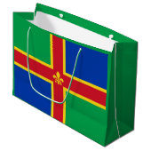 Flag of Lincolnshire Large Gift Bag Große Geschenktüte (Vorderseite Schrägansicht)