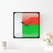 Flag of Madagascar Quadratische Wanduhr (Zuhause)