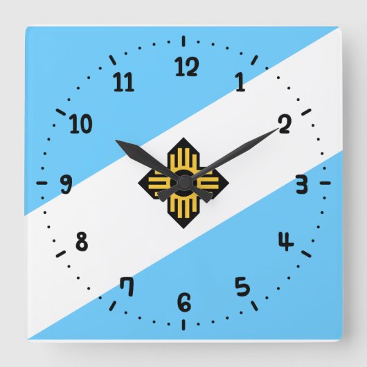 Flag of Madison, Wisconsin Quadratische Wanduhr (Vorderseite)