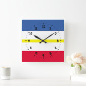 Flag of Mecklenburg Square Wall Clock Quadratische Wanduhr (Zuhause)