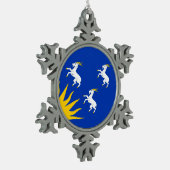 Flag of Merionethshire Schneeflocken Zinn-Ornament (Links)