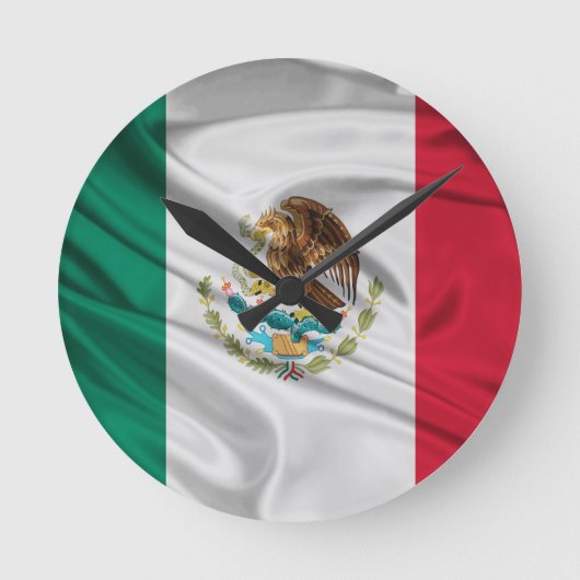 Flag of Mexico Runde Wanduhr (Vorderseite)