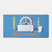 Flag of Milwaukee, Wisconsin  Schreibtischunterlage (Tastatur & Maus)