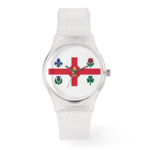 Flag of Montreal, Quebec Watch Armbanduhr