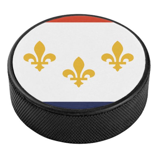Flag of New Orleans, Louisiana Hockey Puck (3/4)