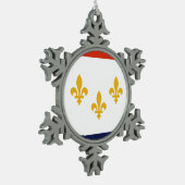 Flag of New Orleans, Louisiana Snowflake Pewter Ch Schneeflocken Zinn-Ornament (Links)