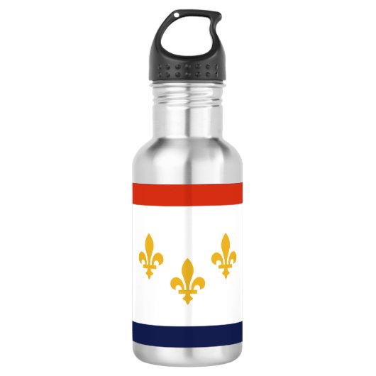 Flag of New Orleans, Louisiana Stainless Steel Wat Edelstahlflasche (Vorderseite)