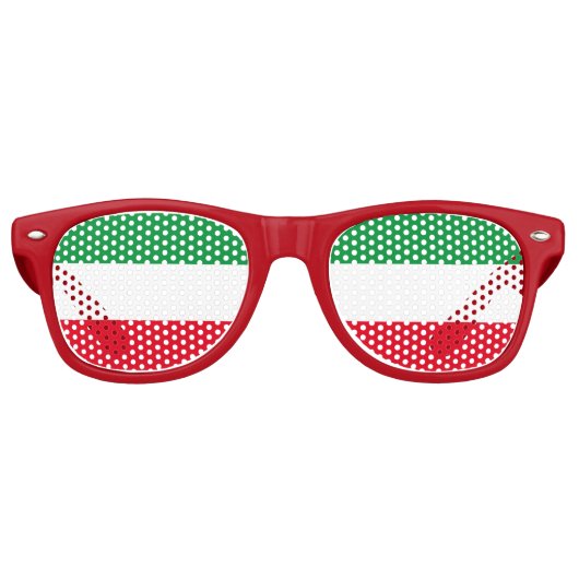 Flag of North-Rhine Westphalia Retro Sunglasses Partybrille (Vorderseite)