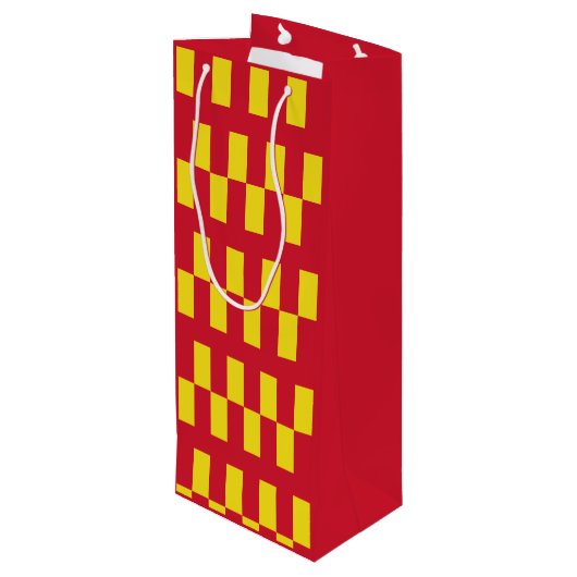 Flag of Northumberland Wine Gift Bag Geschenktüte Für Weinflaschen (Rückseite Schrägansicht)