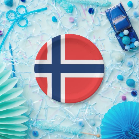 Flag of Norway Party Plate Pappteller (Party)