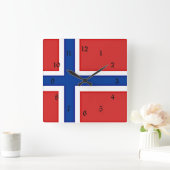 Flag of Norway Quadratische Wanduhr (Zuhause)