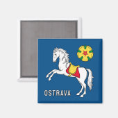 Flag of Ostrava, Czech Republic Magnet (Vorderseite/Rückseite)