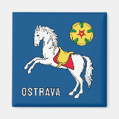 Flag of Ostrava, Czech Republic Magnet (Vorne)