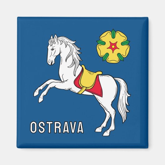 Flag of Ostrava, Czech Republic Magnet (Vorne)