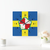 Flag of Pembrokeshire Square Wall Clock Quadratische Wanduhr (Zuhause)