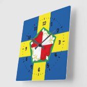 Flag of Pembrokeshire Square Wall Clock Quadratische Wanduhr (Winkel)