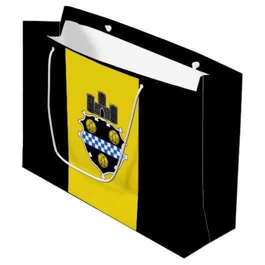 Flag of Pittsburgh, Pennsylvania Large Gift Bag Große Geschenktüte (Vorderseite Schrägansicht)