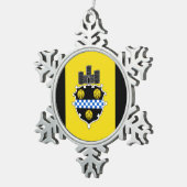 Flag of Pittsburgh, Pennsylvania Snowflake Pewter Schneeflocken Zinn-Ornament (Rechts)