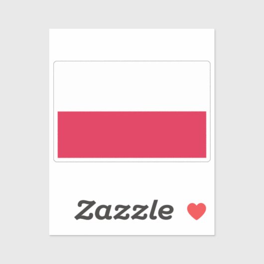 Flag of Poland custom-cut  Aufkleber (Blatt)