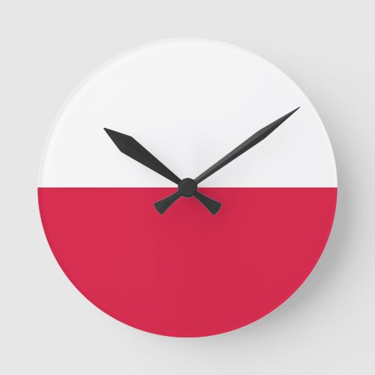 Flag of Poland Runde Wanduhr (Vorderseite)