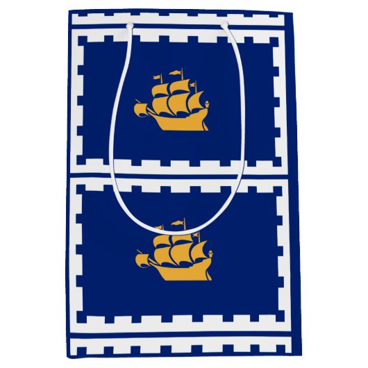 Flag of Quebec City Medium Gift Bag Mittlere Geschenktüte (Vorderseite)