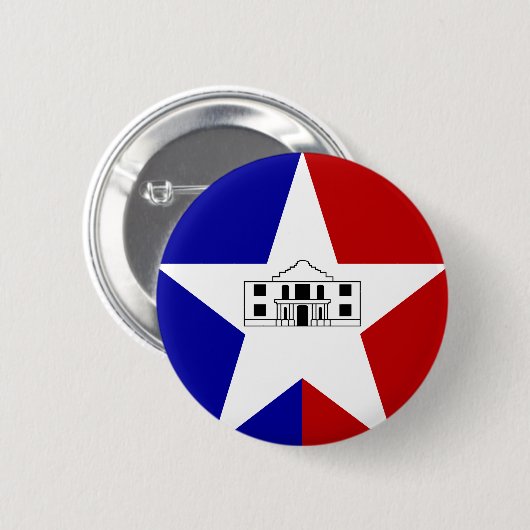 Flag of San Antonio, Texas Button (Vorne & Hinten)