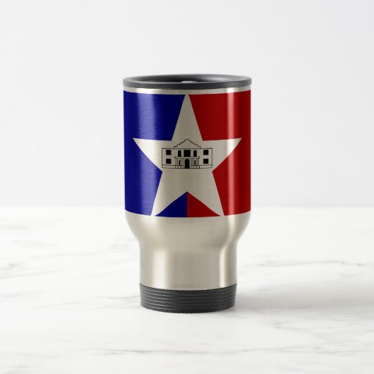 Flag of San Antonio, Texas Travel Mug Reisebecher (Mittel)