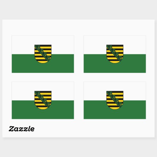 Flag of Saxony Rectangular Sticker (Blatt)