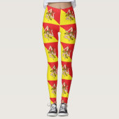 Flag of Sicily All-Over Print Trinacria Leggings (Vorderseite)