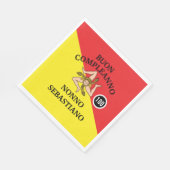 Flag of Sicily Buon Compleanno or Anniversario  Serviette (Ecke)