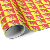 Flag of Sicily Repeat Print Trinacria  Geschenkpapier (Rolleneckpunkt)