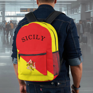 Flag of Sicily Sicilian Bedruckter Rucksack