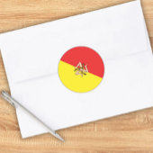 Flag of Sicily - Sicilian Envelope or Favor Runder Aufkleber