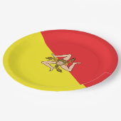 Flag of Sicily - Sicilian Party Pappteller (Schrägansicht)