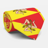 Flag of Sicily Trinacria Yellow & Red Krawatte (Gerollt)