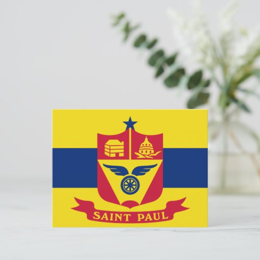 Flag of St Paul, Minnesota Postcard Postkarte (Stehend Vorderseite)