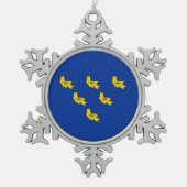 Flag of Sussex Snowflake Pewter Christmas Ornament (Vorderseite)