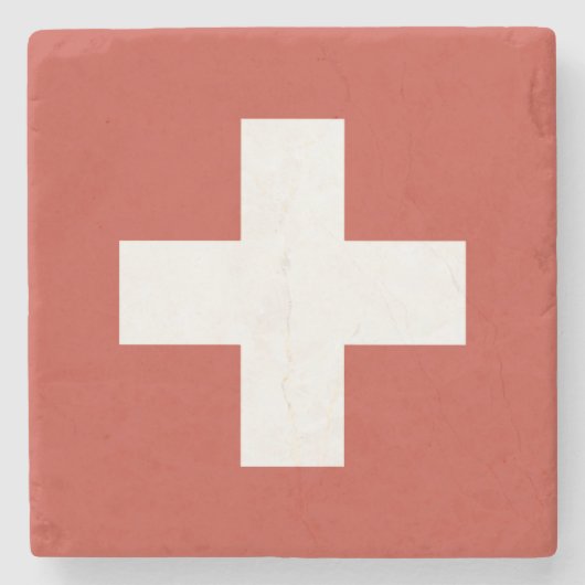 Flag of Switzerland – Schweiz – Suisse – Svizzera Steinuntersetzer (Vorderseite)