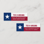 Flag of Texas Mini Visitenkarte (Vorne/Hinten)